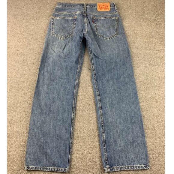 Levi’s 569 Jeans Men 29x30 Blue Denim Loose Straight Zip Fly Five Pocket Patch - Picture 2 of 9